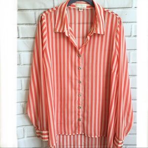 Forever 21 plus size 1X button down stripped top